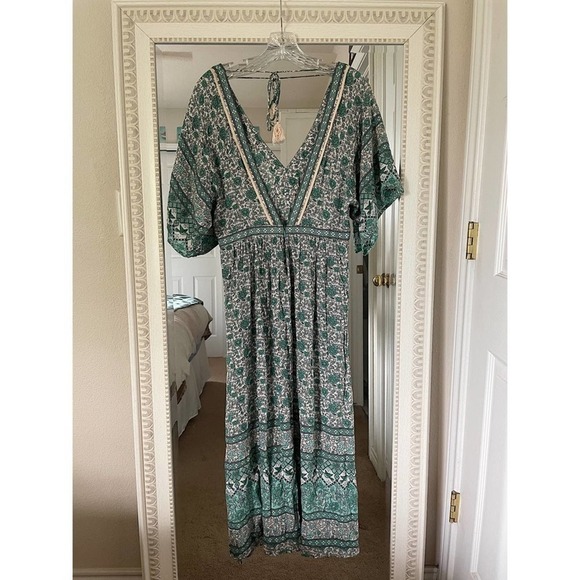 Spell Kombi Folk Dress in Sage - Picture 9 of 16